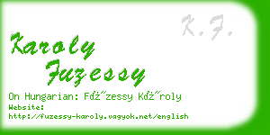 karoly fuzessy business card